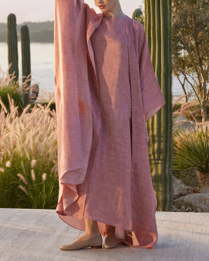 Kristen | katoen linnen jurk met avond vest