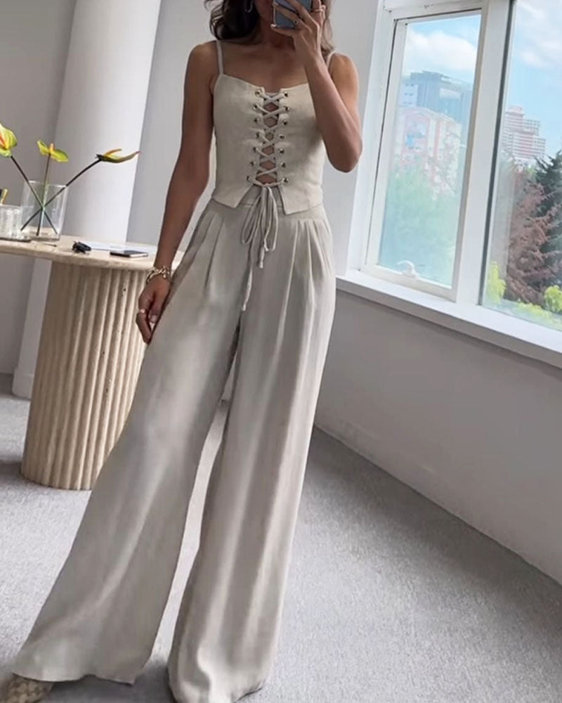 Esther Linnen Corset Set