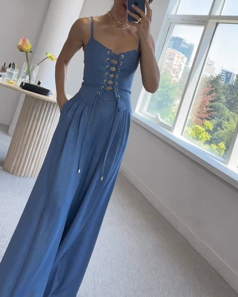 Esther Linnen Corset Set