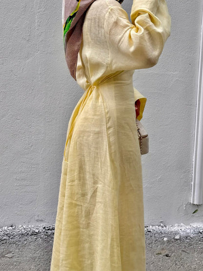 Casual cotton and linen two piece set