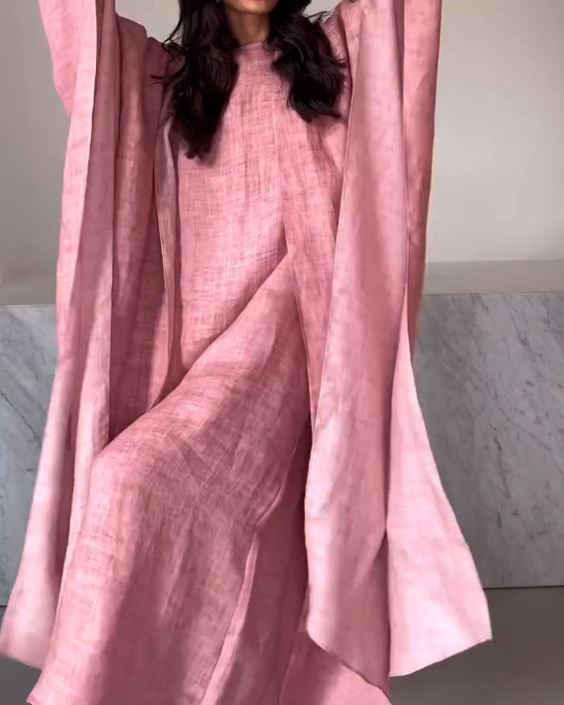 Kristen | katoen linnen jurk met avond vest