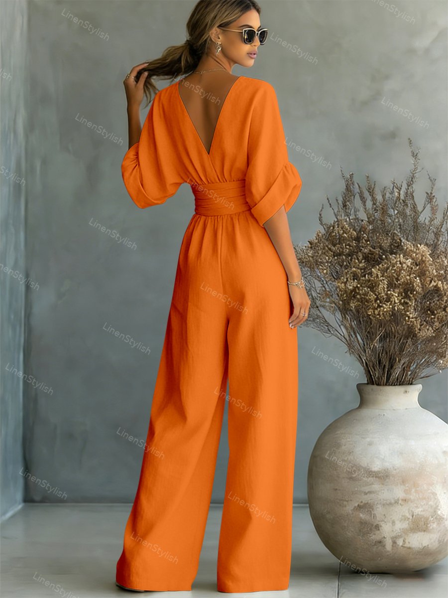 Louise | Jumpsuit van katoen linnen