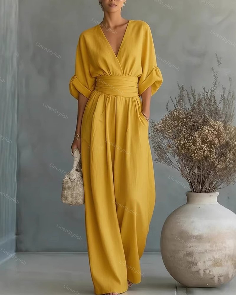 Louise | Jumpsuit van katoen linnen