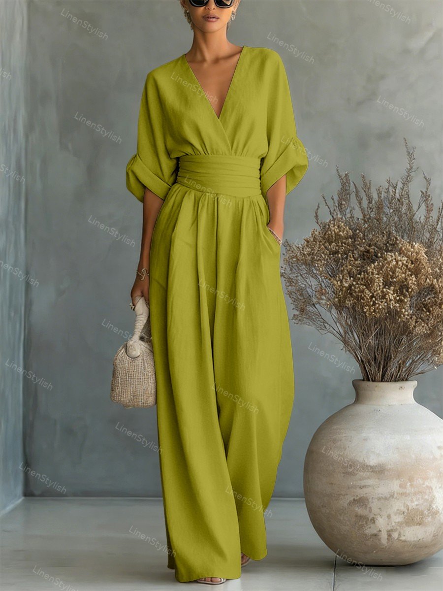 Louise | Jumpsuit van katoen linnen